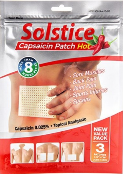 苏氏辣椒风湿贴3片 Solstice Capsaicin Path Hot 3 Sheets